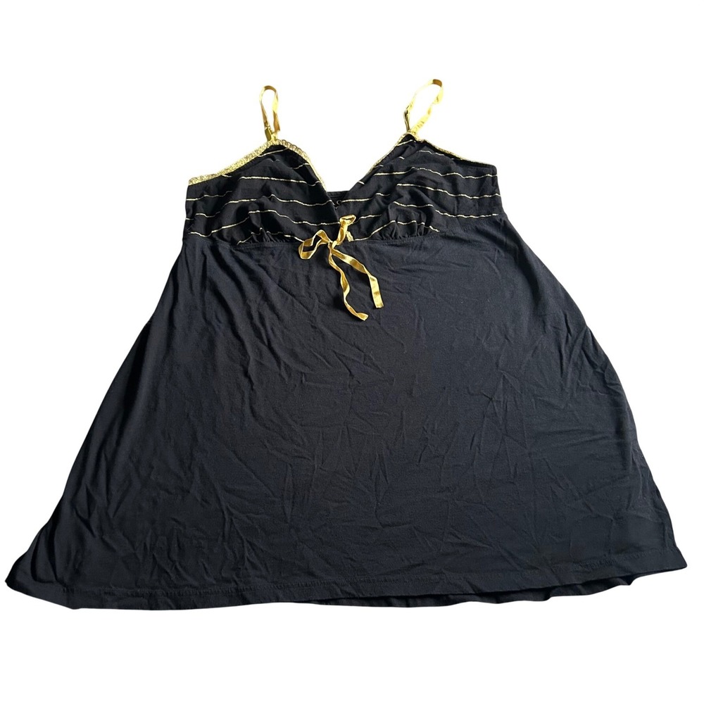 Cacique Pajamas Womens Size 22/24 Black‎ Sleeveless Nightgown Sleepshirt Pjs